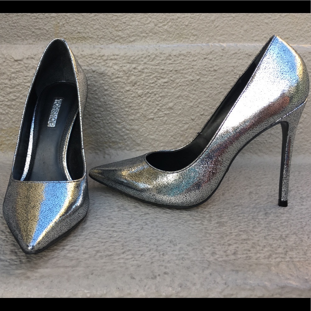 Topshop Women's Silver Pump